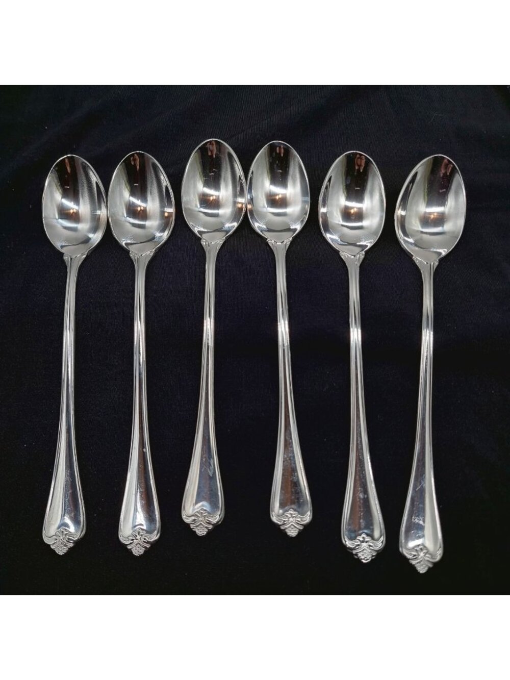 Reed & Barton Stainless Ice Tea Spoons Lot Of 6